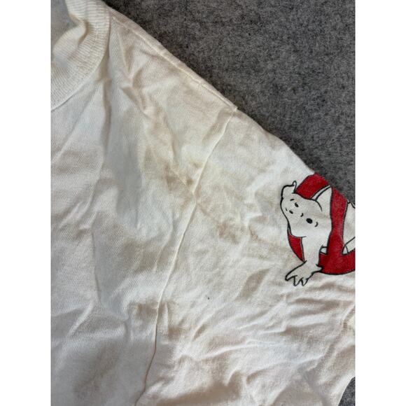 VINTAGE 80s The Real Ghostbusters Shirt Youth Medium White Single Stitch Tee USA - Picture 5 of 10